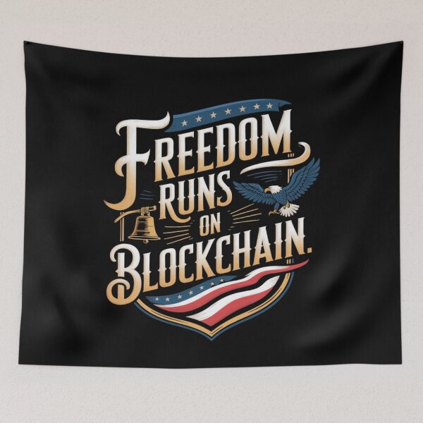 Item preview, American Freedom Meets Blockchain Revolution designed and sold by Bliss Find And Design.
