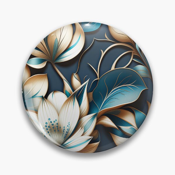 Item preview, Elegant Gold & Teal Botanical | Luxurious Floral Art designed and sold by Juliette Ozkalfayan.