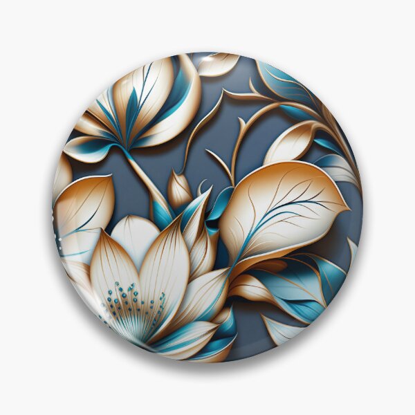 Item preview, Gilded Teal & Gold Floral | Luxurious Botanical Art designed and sold by Juliette Ozkalfayan.