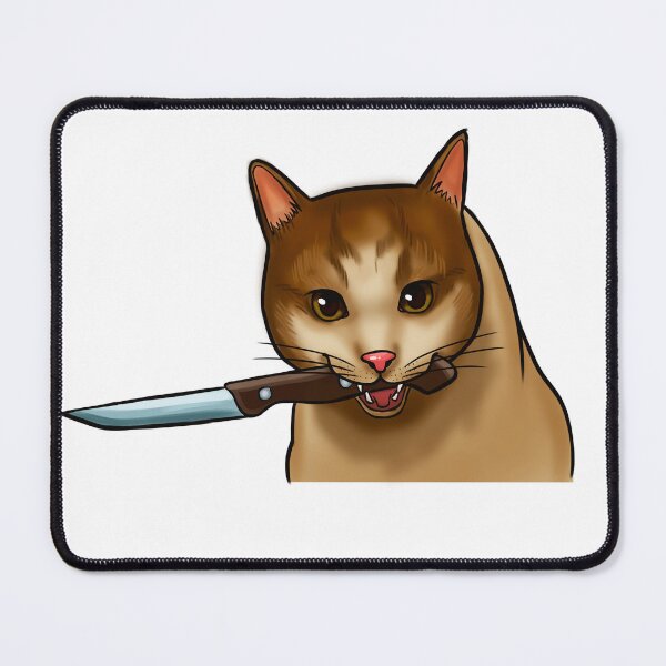 Item preview, cat with a knife designed and sold by linapinaa.