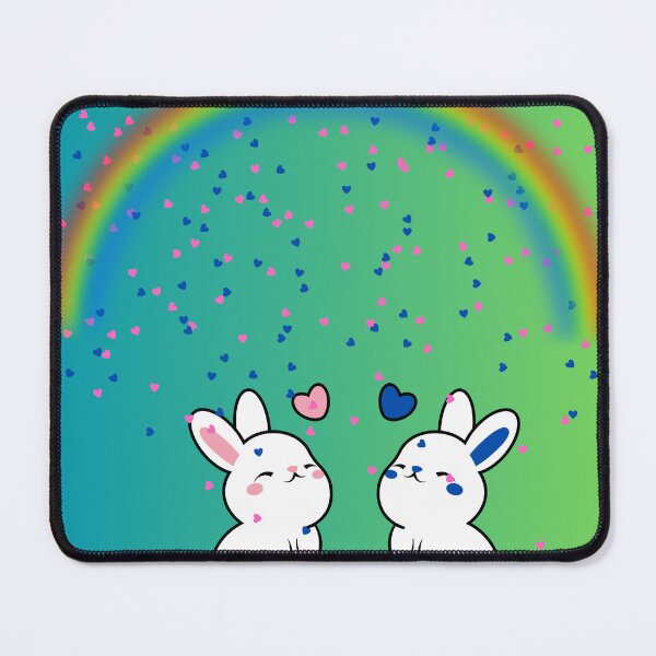 Item preview, Bunny lovers under a rainbow designed and sold by dinomonkey.