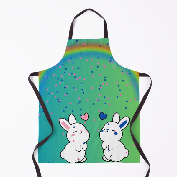 Item preview, Bunny lovers under a rainbow designed and sold by dinomonkey.