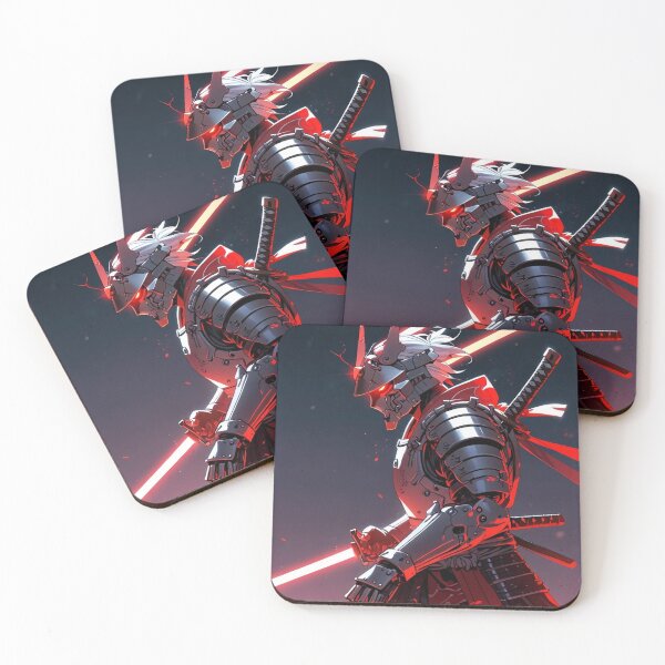 Item preview, Red Glow Samurai – High-Tech Warrior designed and sold by ShadowTek.