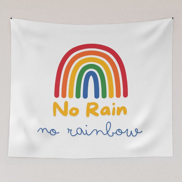 Item preview, No rain no rainbow positive motivational quote for inspiration  designed and sold by CameltStudio.