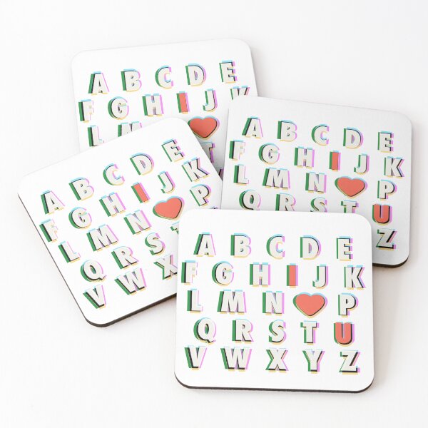 Item preview, ABC I heart you wht designed and sold by LanziShop.