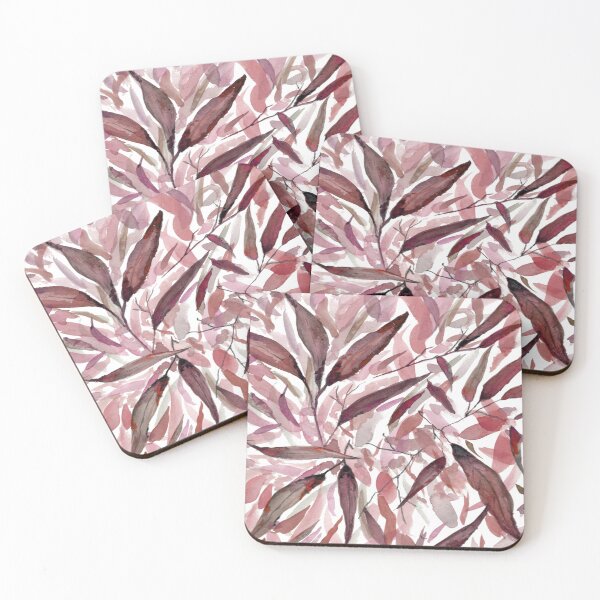 Item preview, Gum Leaf Litter - watercolor art - Burgundy palette designed and sold by Jill Brooke.