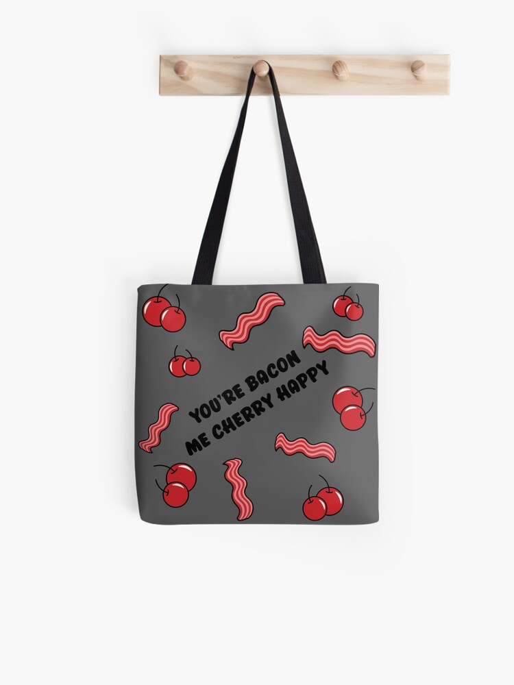Thumbnail 1 of 2, Tote Bag, You're Bacon Me Cherry Happy designed and sold by ashlynngreen.