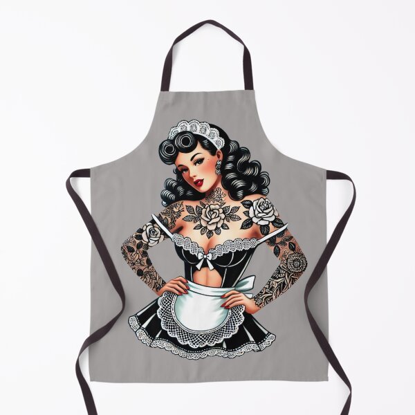 Item preview, Tattooed French Maid Pin-up designed and sold by PinUpPizzazz.