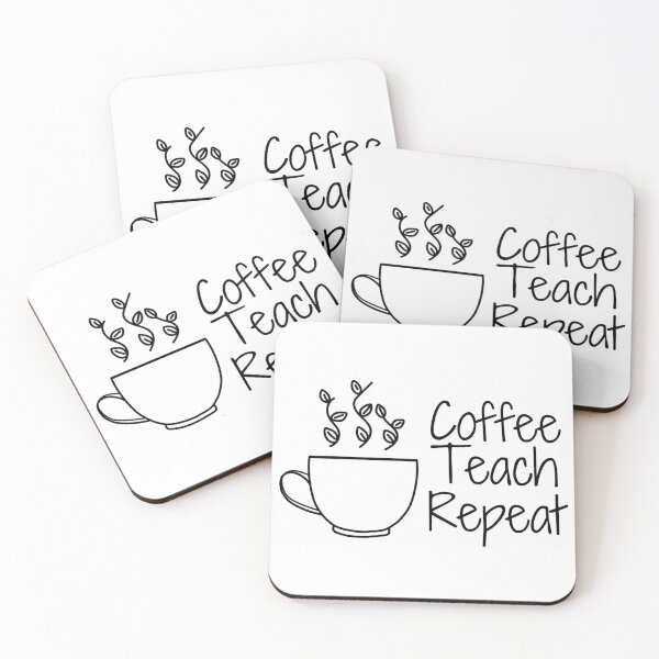 Item preview, Coffee Teach Repeat Funny Coffee for Teacher  designed and sold by droolingdreams.