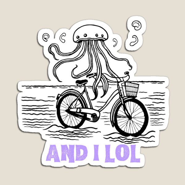 Item preview, Jellyfish Riding A Bike designed and sold by surlycakes.