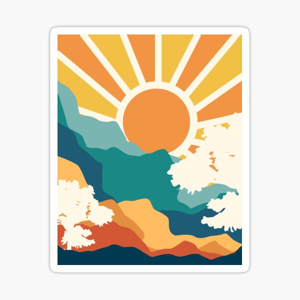 Item preview, Sunrise Mindset, Positivity Optimism Self-Love Self-Care Growth, Nature Retro Eclectic Bohemian Peace Contemporary designed and sold by 83oranges.