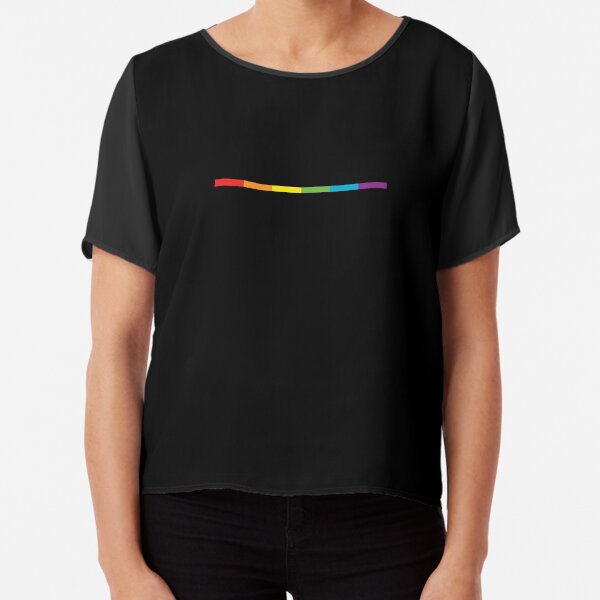 Drapeau arc-en-ciel moderne subtil mince LGBT sur fierté bisexuelle lesbienne gay noire Top mousseline