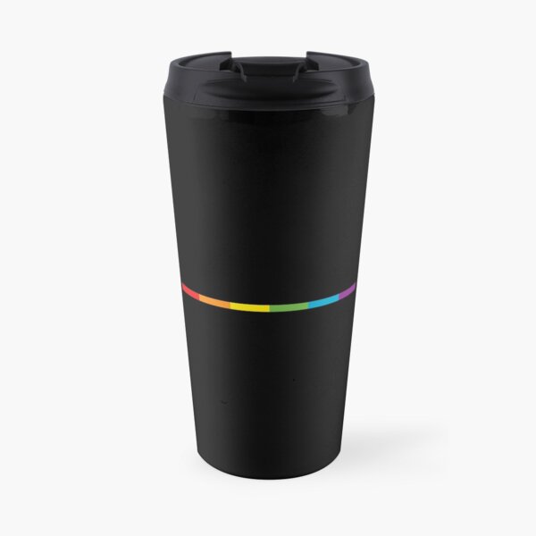 LGBT thin subtle modern rainbow flag on black Gay Lesbian Bisexual Pride Travel Mug