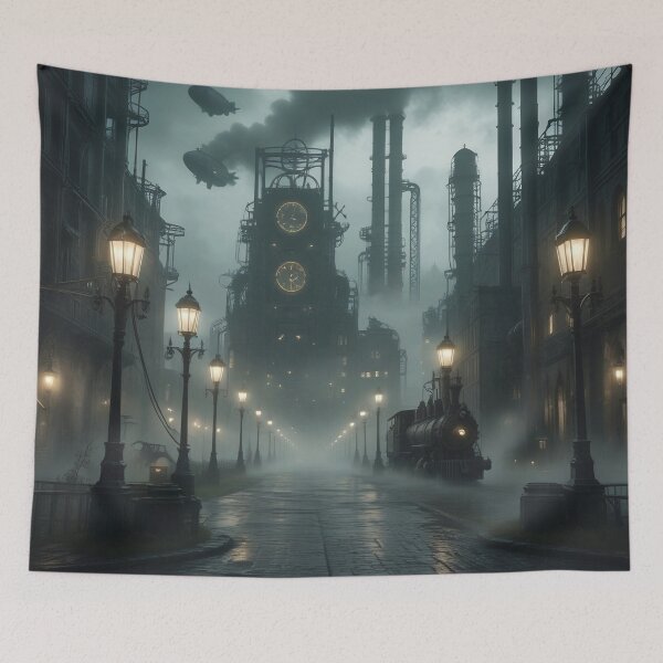 Item preview, Dark industrial cityscape designed and sold by VidyoeDesigns67.