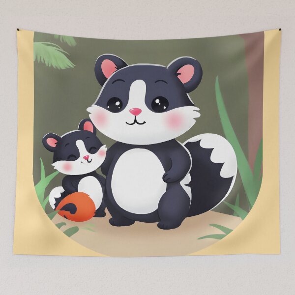 Item preview, cute skunk designed and sold by aliraweb.