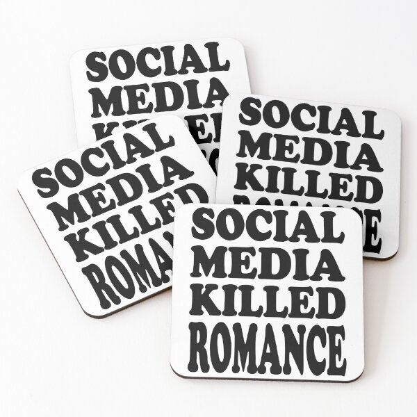 Item preview, SOCIAL MEDIA KILLED ROMANCE. BLACK DESIGN designed and sold by Rejiboustarts.