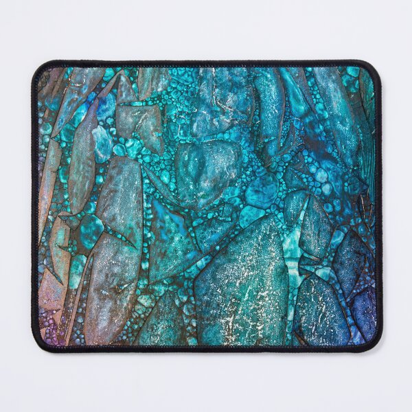 Item preview, Saved From Drowning: abstract with aqua, blue, pink, purple that resembles botanical forms and rock. designed and sold by mcornelius.