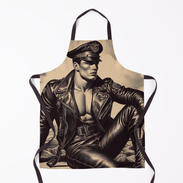 Item preview, Vintage 1940's Leather Biker 'The Thinker' German Leder Pride Tom of Finland Tribute Graphic Design designed and sold by ItsAKinkThing.
