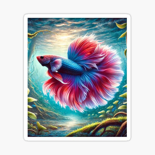 Vista previa del artículo con la obra «Peces Betta salvajes en Camboya: naturaleza submarina vibrante», diseñado y vendido por NocturnalNook.