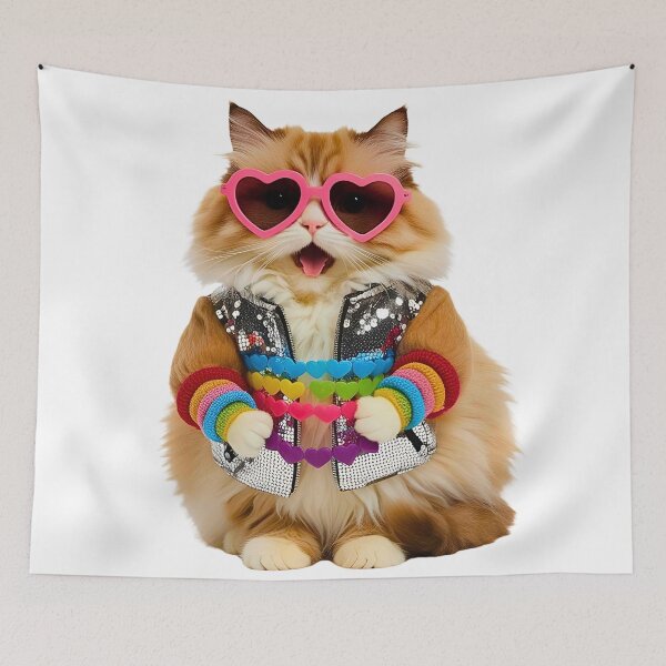 Item preview, Ragdoll Cat Crazed Swiftie – Adorable Feline Fan Ready to Shake It Off designed and sold by Fredster1966.