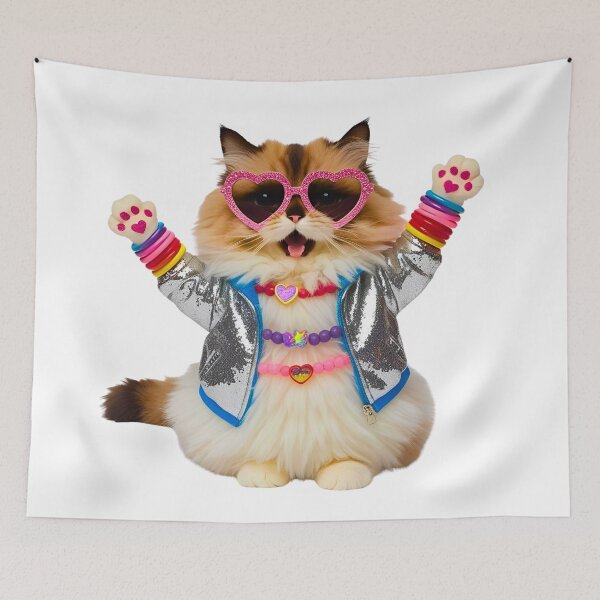 Item preview, Ragdoll Cat Super Crazed Swiftie – Adorable Feline Fan Ready to Shake It Off designed and sold by Fredster1966.