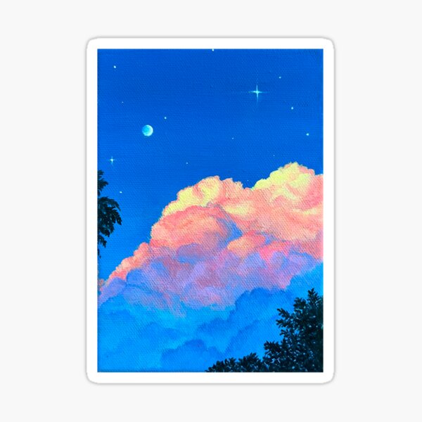 Vista previa del artículo con la obra «Un cielo nocturno de ensueño», diseñado y vendido por Yusraah's Art.