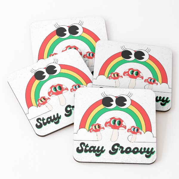 Item preview, Stay Groovy – Retro Mushroom & Rainbow Aesthetic designed and sold by printogoal.