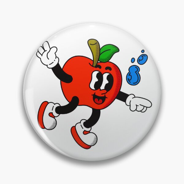 Artikelvorschau, Retro-Apfel-Cartoon-Figur – Lustiges und verspieltes Obstdesign entworfen und verkauft von yogiskencing.
