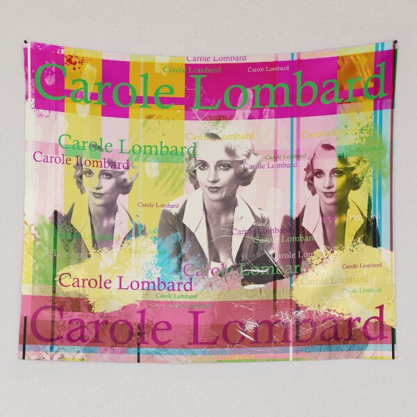 Item preview,  who became known in the 1930s mainly for her roles in screwball comedies. The American Film Institute chose Lombard among the 25 largest female film legends in America.
The design by Mallybeau Mauswohn shows an aesthetic collage with a portrait of the a designed and sold by Mauswohn.