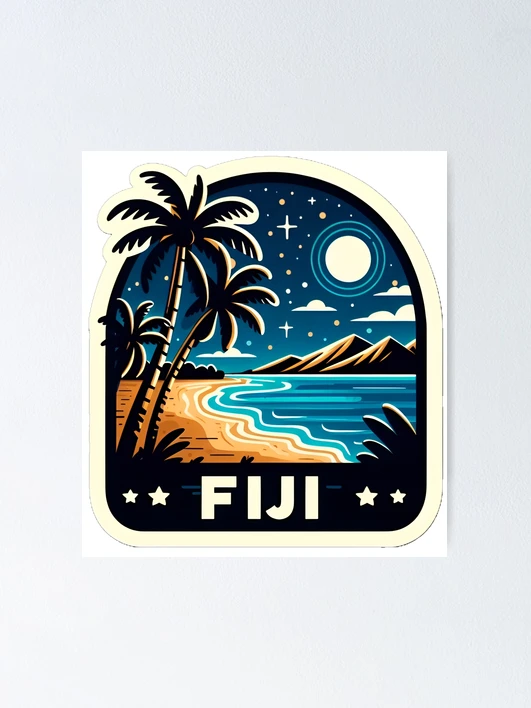 Thumbnail 1 of 3, Poster, Fiji Sticker designed and sold by LoveLabDesign.