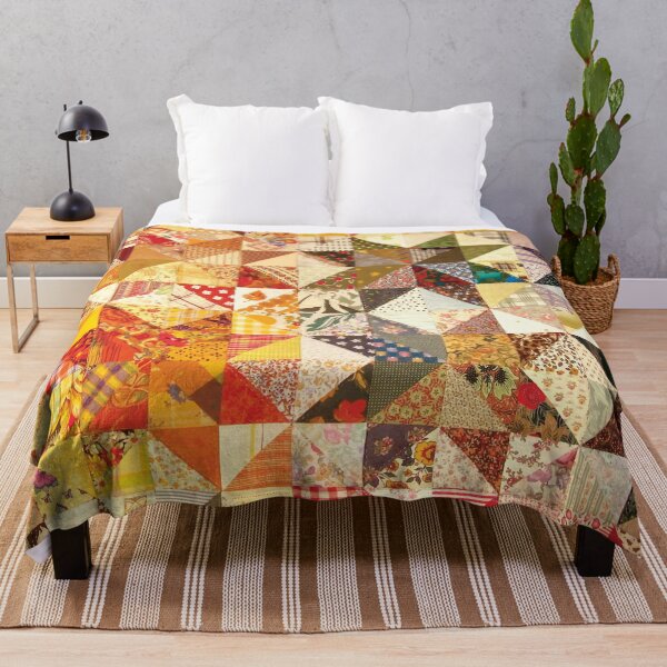 Vintage Quilt Tapestry Throw Blanket