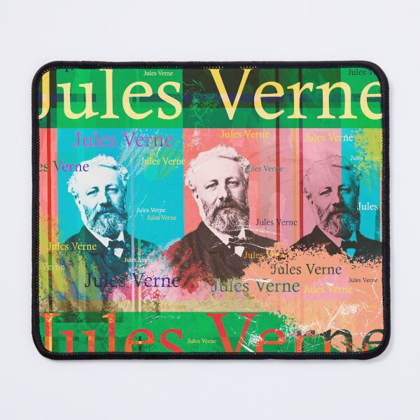 Item preview,  "20,000 miles under the sea" and "Travel around the world in 80 days" known. He is considered, among other things, to be a co-founder of science fiction literature.
The design by Mallybeau Mauswohn shows an aesthetic collage with a portrait of the write designed and sold by Mauswohn.