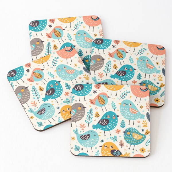 Item preview, Playful birds and bright colors create a joyful backdrop designed and sold by Vanich-Panich.
