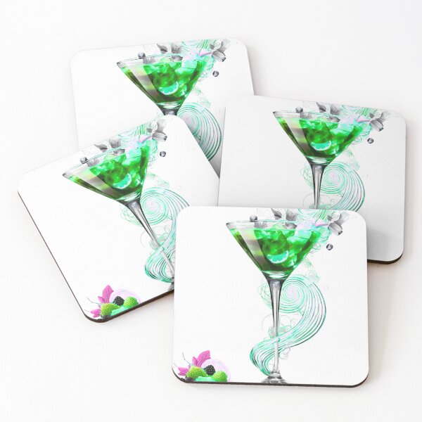 Item preview, Green Vibrant Cocktail Martini Glass with Swirls designed and sold by Shakesipserve.