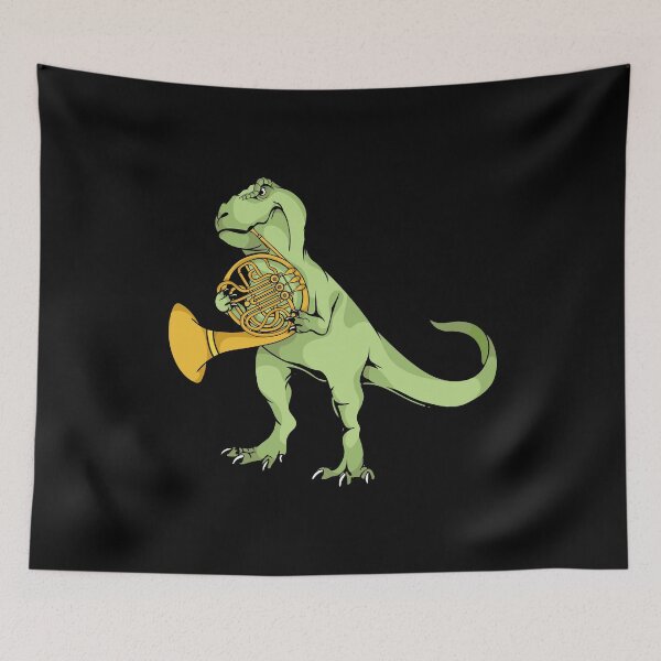 Item preview, French Horn Player Dinosaur Kids Music French Horn designed and sold by DSWShirts.