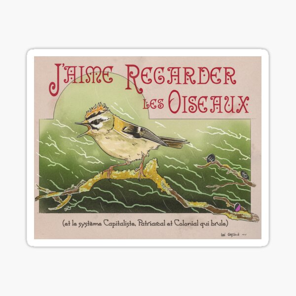 Item preview, J'aime observer les oiseaux designed and sold by Loki Propagandart.