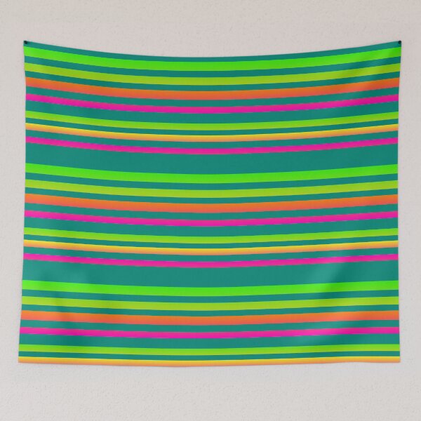 Item preview, Green teal multicolor stripes | bright green colorful line pattern designed and sold by lausn.