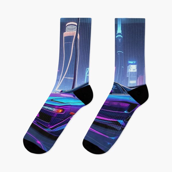 Item preview, Purple Honda NSX in front of a skyline in the exhibition room, neon art designed and sold by Salimgor Hangaround Music.