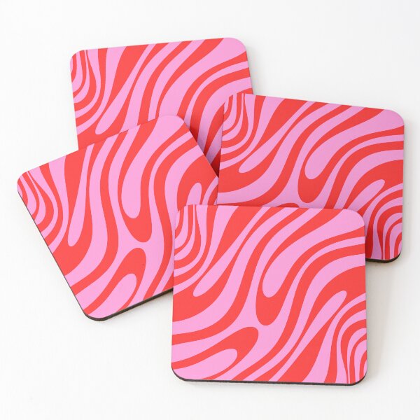 Item preview, Preppy Pink and Red Retro Abstract Wavy Loops Pop Pattern designed and sold by kierkegaard.