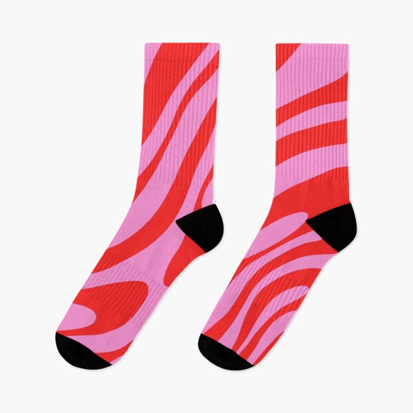 Item preview, Preppy Pink and Red Retro Abstract Wavy Loops Pop Pattern designed and sold by kierkegaard.