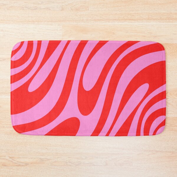 Item preview, Preppy Pink and Red Retro Abstract Wavy Loops Pop Pattern designed and sold by kierkegaard.