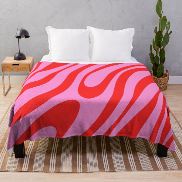 Item preview, Preppy Pink and Red Retro Abstract Wavy Loops Pop Pattern designed and sold by kierkegaard.