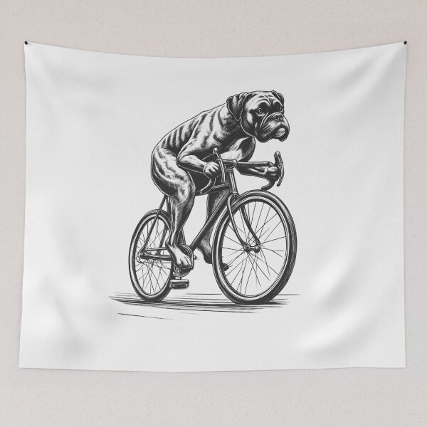 Item preview, Boxer Riding Bike designed and sold by Kimberley King Art  King Art.
