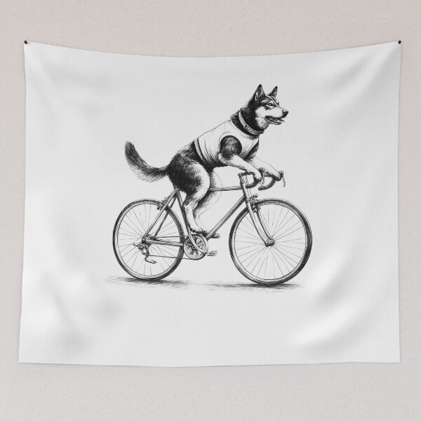 Item preview, Canaan Dog Riding Bike designed and sold by Kimberley King Art  King Art.