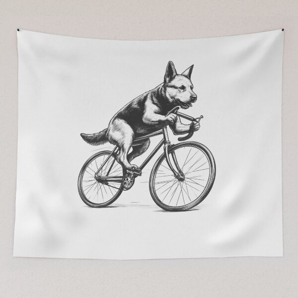Item preview, Carolina Dog Riding Bike designed and sold by Kimberley King Art  King Art.