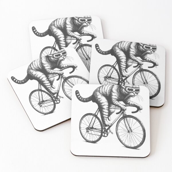 Item preview, Cat Riding Bike 2 designed and sold by Kimberley King Art  King Art.
