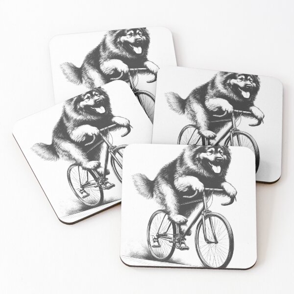 Item preview, Caucasian Shepherd Dog Riding Bike designed and sold by Kimberley King Art  King Art.