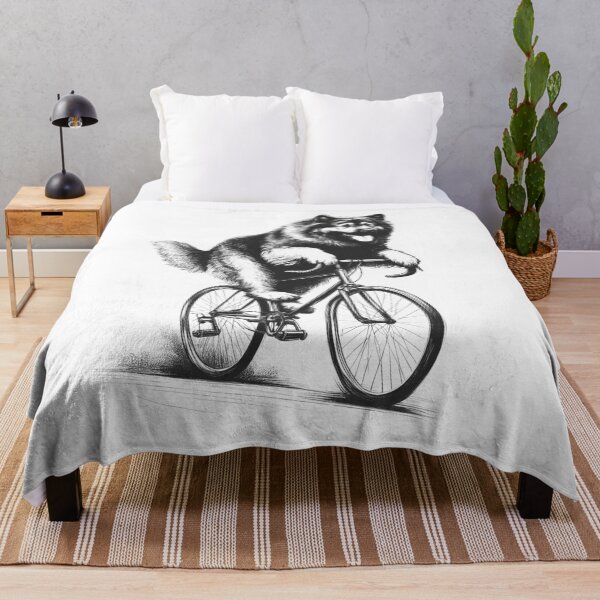 Item preview, Caucasian Shepherd Dog Riding Bike designed and sold by Kimberley King Art  King Art.