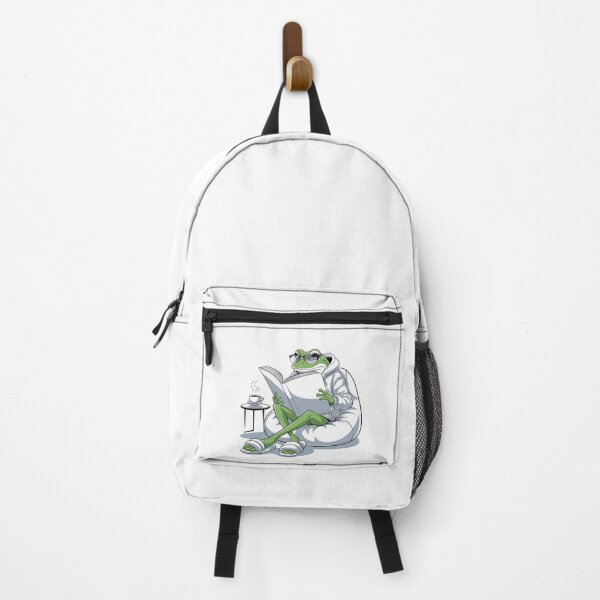 Item preview, The cultured frog has a quiet moment with coffee and a book designed and sold by ATOTI.