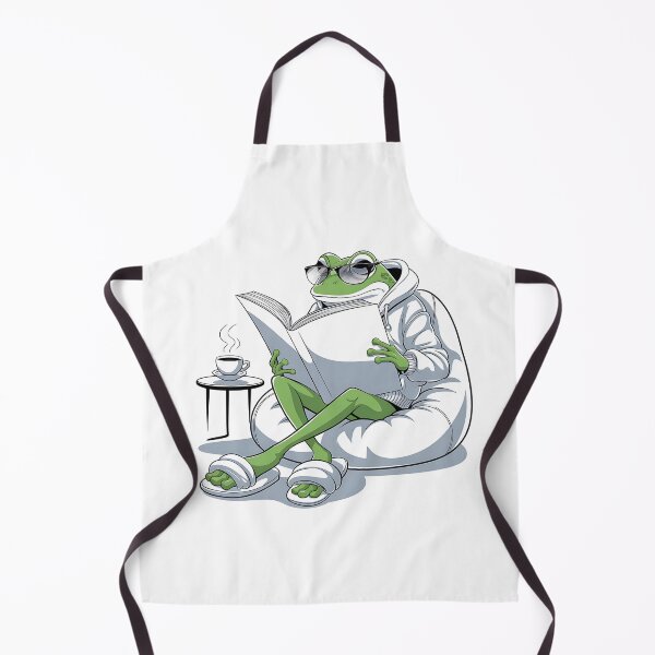 Item preview, The cultured frog has a quiet moment with coffee and a book designed and sold by ATOTI.